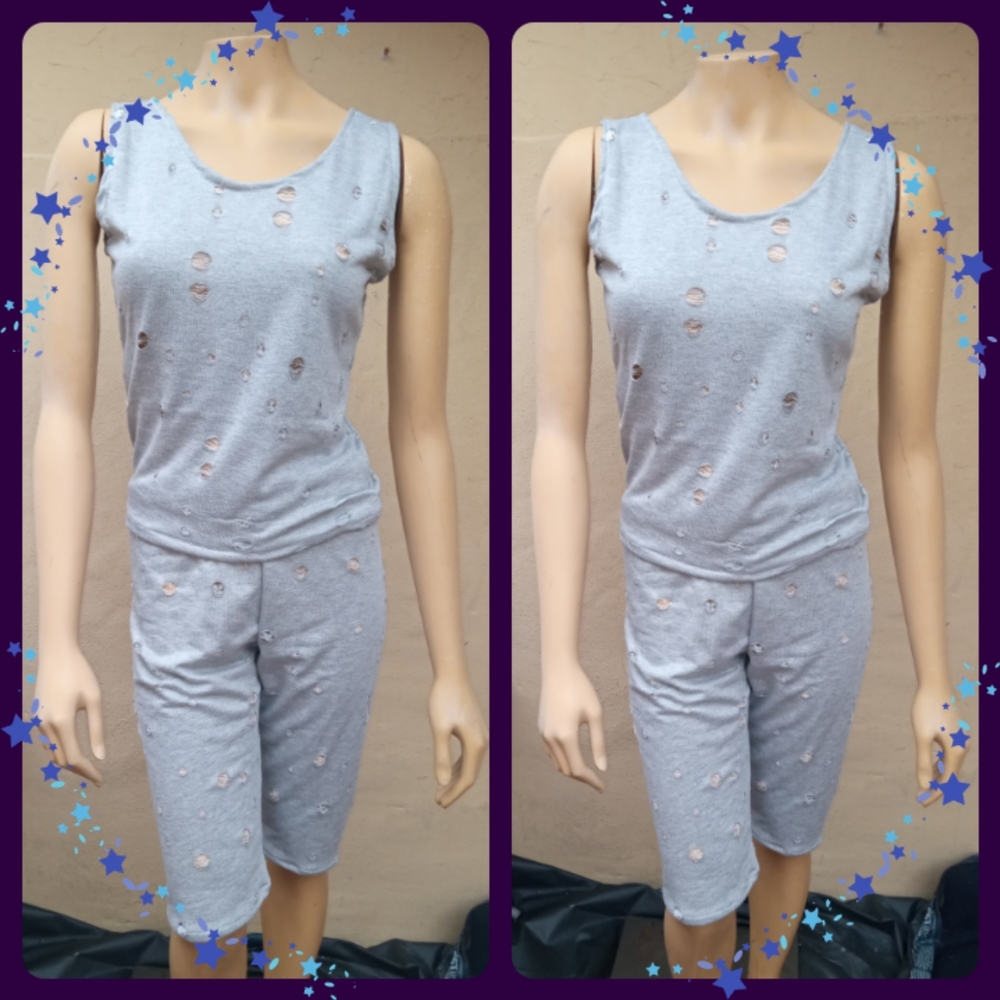 2 piece pants shorts set body con ultra stretchy leggings outfit